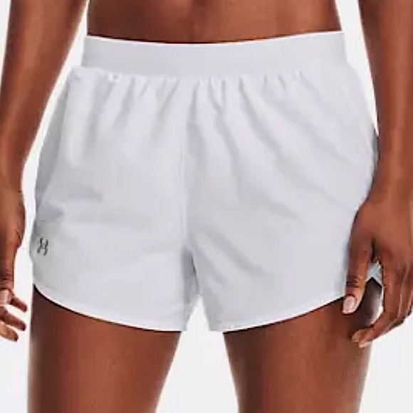 Under Armour Women’s UA Fly-By 2.0 Shorts Sz S White NWOT Exercise Running - Picture 1 of 13